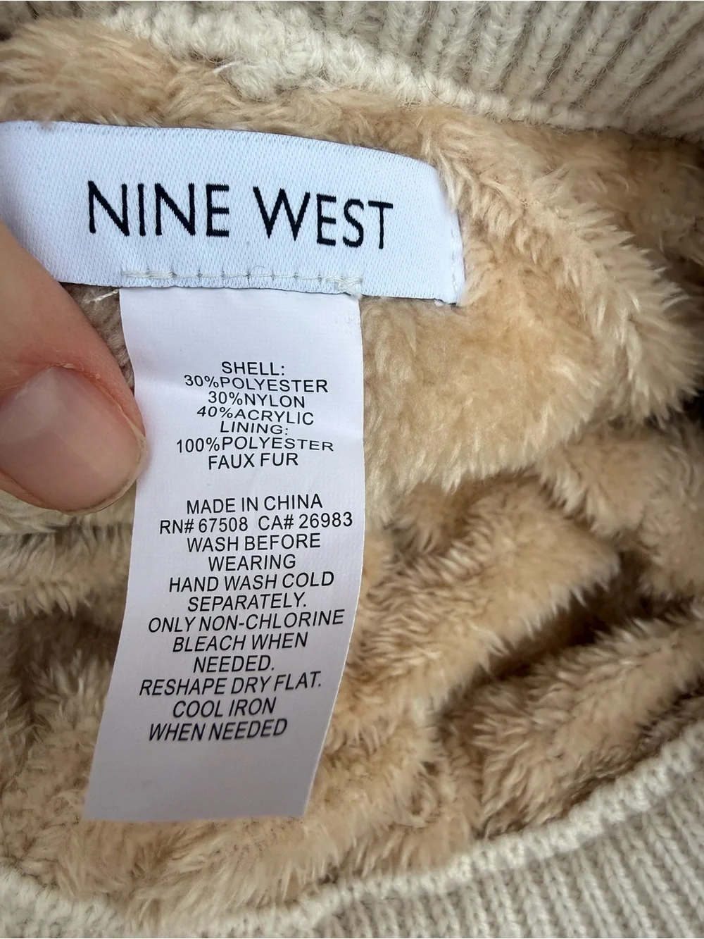Nine West Women’s Cream White Cable Knit Brim Hat Newsboy NWT